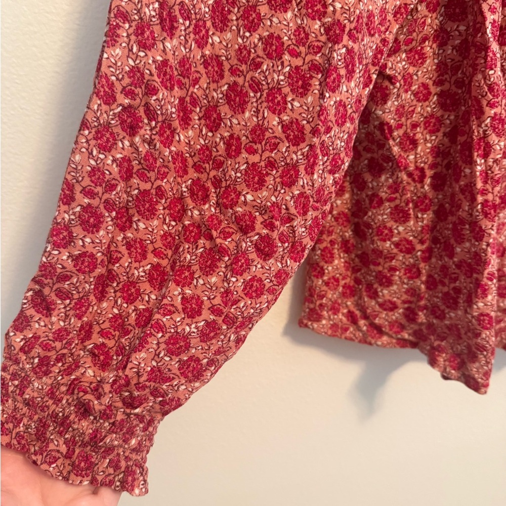 Faherty Emery Floral Print Granita Blouse Top Size Large Cottagecore - Picture 7 of 11